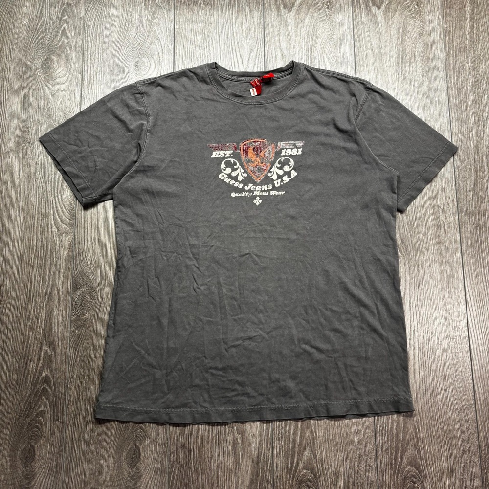 Vintage Guess Jeans USA Y2k T Shirt Womens Medium grey Cute
